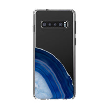 DistinctInk® Clear Shockproof Hybrid Case for Apple iPhone / Samsung Galaxy / Google Pixel - Dark Blue Agate Crystal Geode