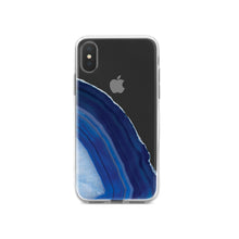 DistinctInk® Clear Shockproof Hybrid Case for Apple iPhone / Samsung Galaxy / Google Pixel - Dark Blue Agate Crystal Geode