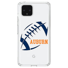 DistinctInk® Clear Shockproof Hybrid Case for Apple iPhone / Samsung Galaxy / Google Pixel - Auburn Football - Orange, Blue
