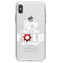 DistinctInk® Clear Shockproof Hybrid Case for Apple iPhone / Samsung Galaxy / Google Pixel - I Don't Even Fold My Laundry - Poker