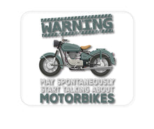 DistinctInk Custom Foam Rubber Mouse Pad - 1/4" Thick - Spontaneously Talking About Motorcycles