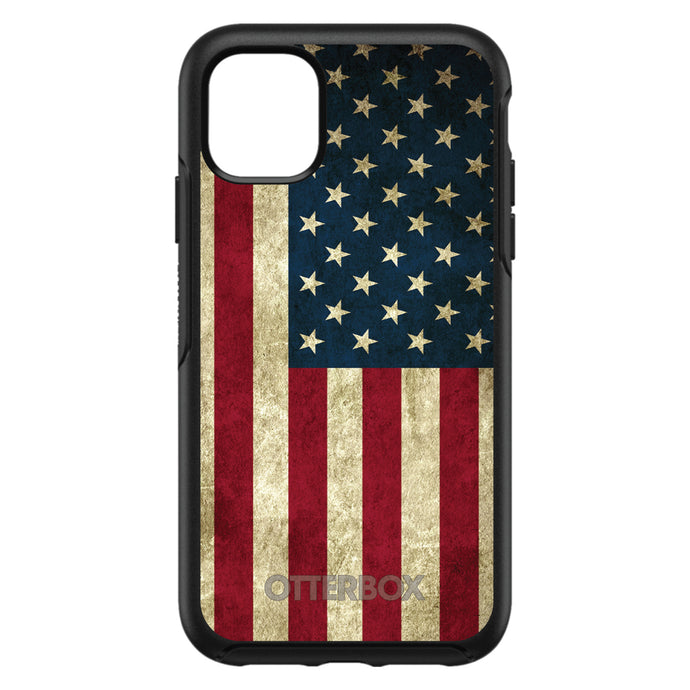 DistinctInk™ OtterBox Symmetry Series Case for Apple iPhone / Samsung Galaxy / Google Pixel - Red White Blue United States Flag Old
