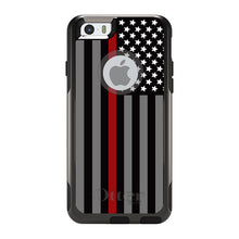 DistinctInk™ OtterBox Commuter Series Case for Apple iPhone or Samsung Galaxy - Thin Red Line US Flag Fire Rescue