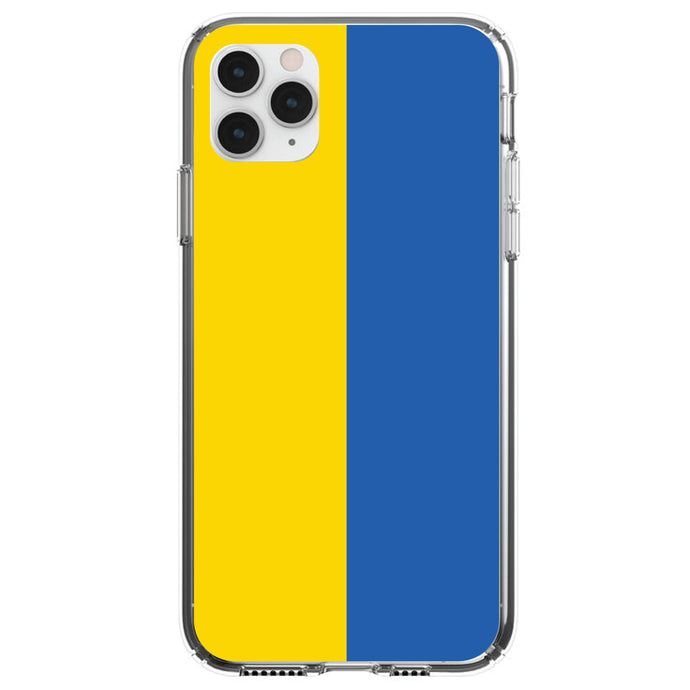 DistinctInk® Clear Shockproof Hybrid Case for Apple iPhone / Samsung Galaxy / Google Pixel - Ukraine Flag
