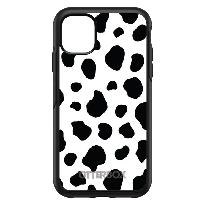 DistinctInk™ OtterBox Symmetry Series Case for Apple iPhone / Samsung Galaxy / Google Pixel - Black White Cow Dalmatian Spots