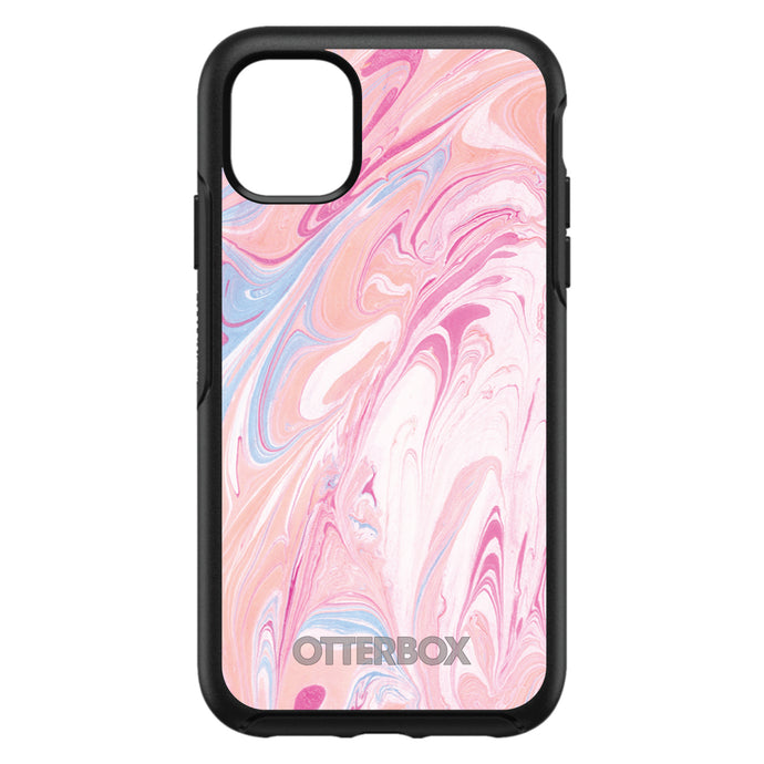 DistinctInk™ OtterBox Symmetry Series Case for Apple iPhone / Samsung Galaxy / Google Pixel - Pink Blue White Marble