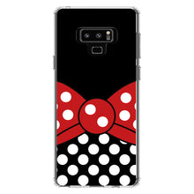 DistinctInk® Clear Shockproof Hybrid Case for Apple iPhone / Samsung Galaxy / Google Pixel - Black White Polka Dot Red Bow Minnie