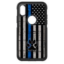 DistinctInk™ OtterBox Commuter Series Case for Apple iPhone or Samsung Galaxy - Thin Blue Line US Flag K9 Dog Paw