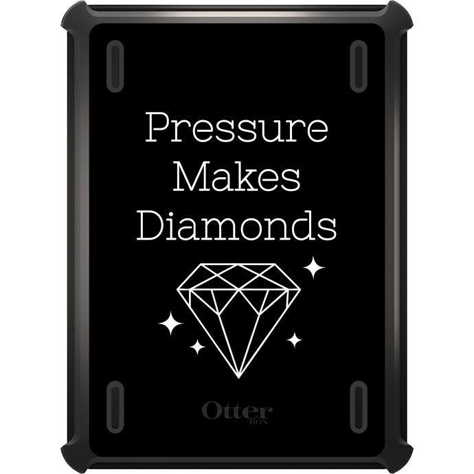 DistinctInk™ OtterBox Defender Series Case for Apple iPad / iPad Pro / iPad Air / iPad Mini - Pressure Makes Diamonds - Black / White