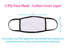 John 3:16 - For God So Loved The World - 3-Ply Reusable Soft Face Mask Covering, Unisex, Cotton Inner Layer