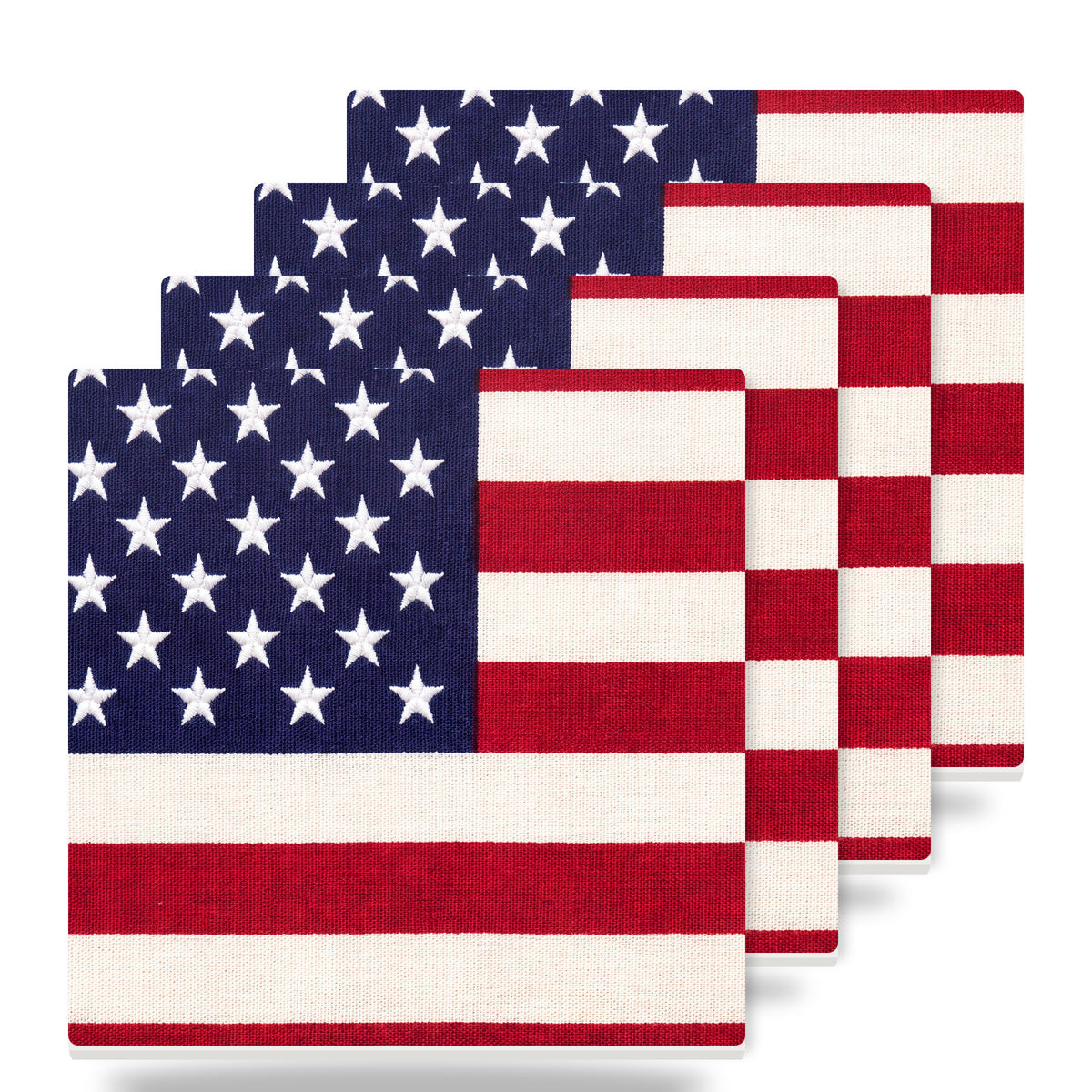 Classic American Flag ceramic coasters set of 4
