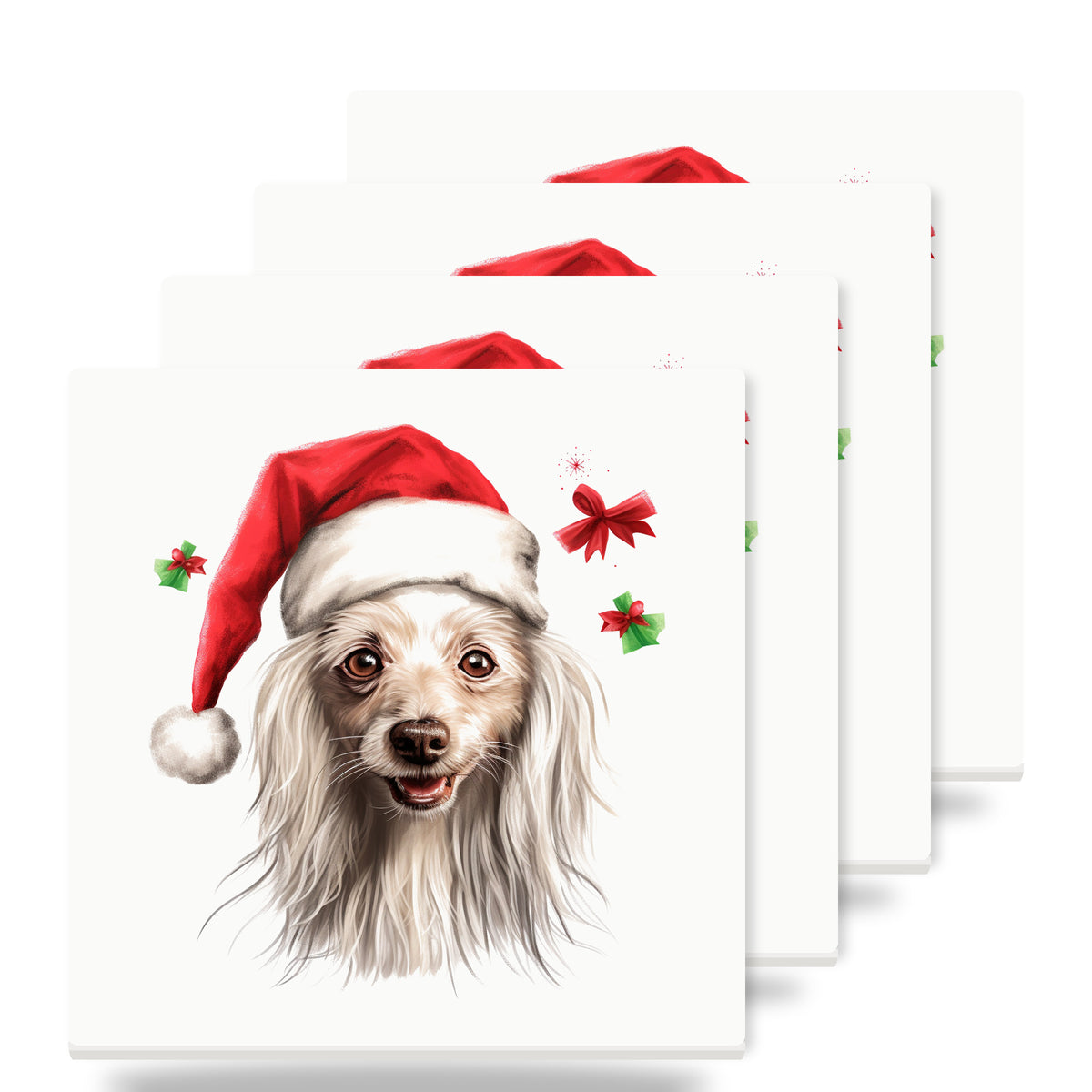 Chinese Crested ceramic coasters set of 4