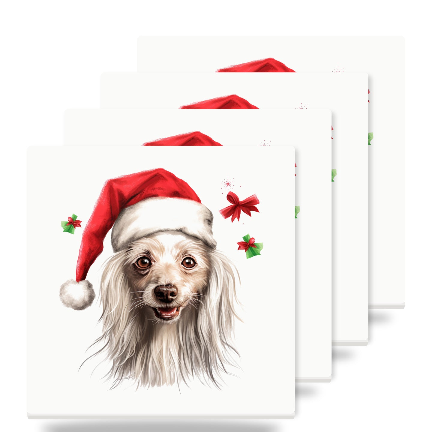 Chinese Crested ceramic coasters set of 4