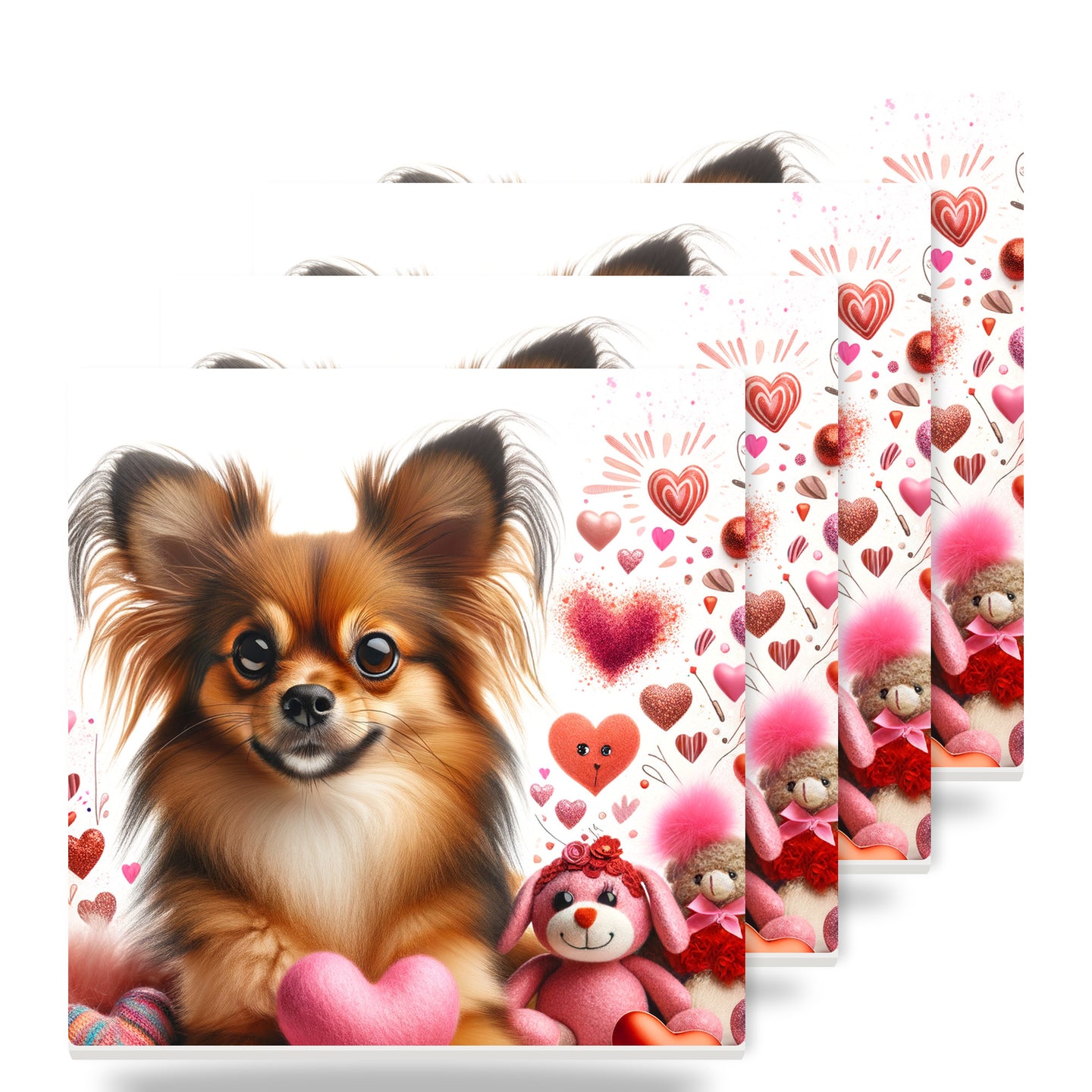 Chihuahua ceramic coasters set of 4