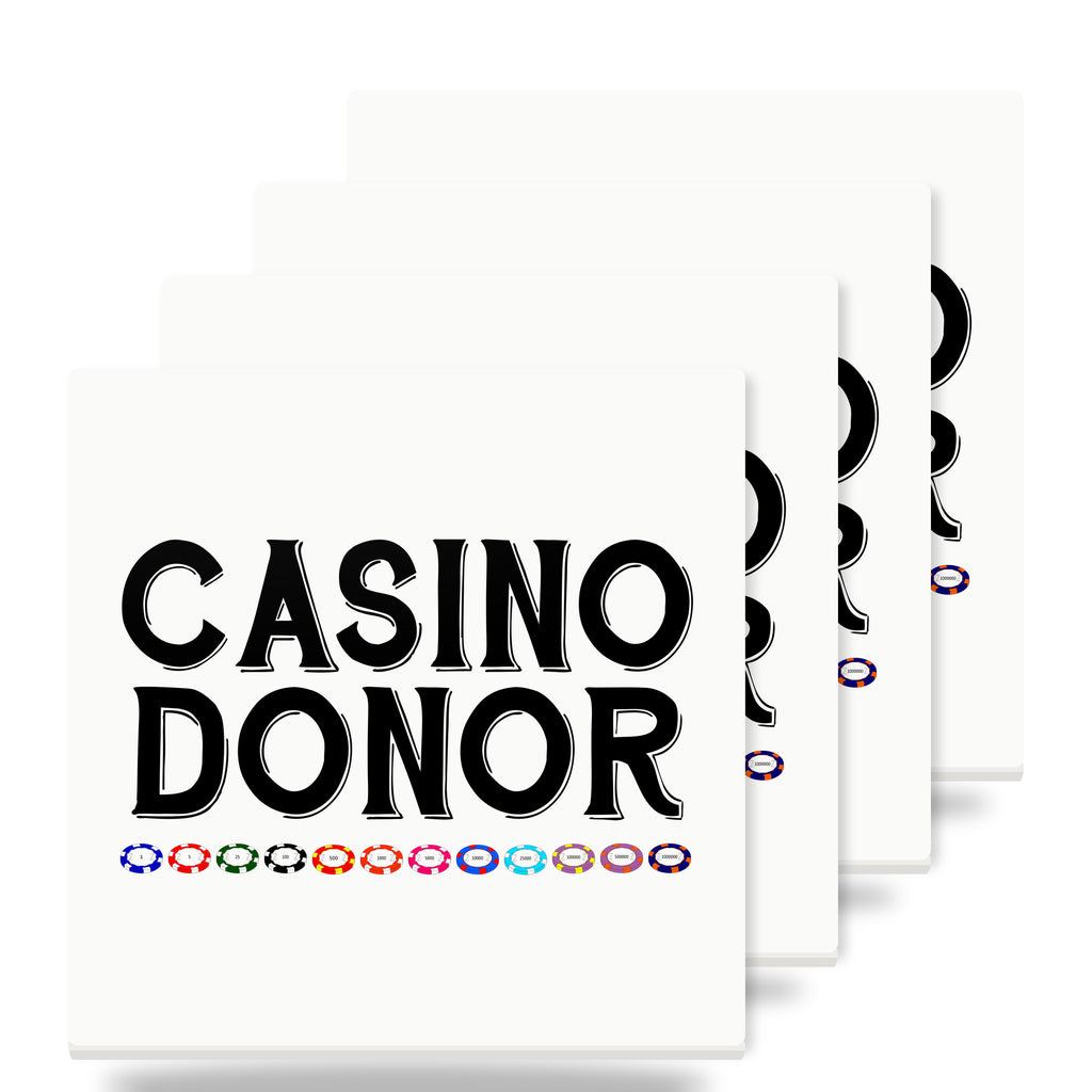 Casino Donor - Blackjack Gambling ceramic coasters set of 4