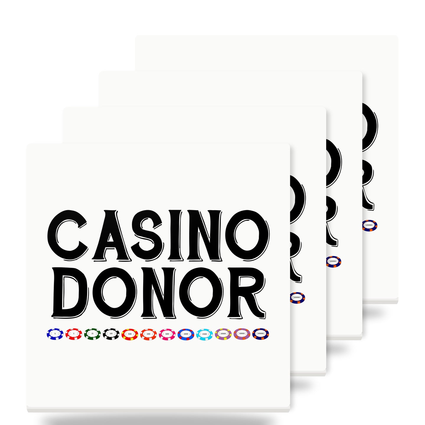 Casino Donor - Blackjack Gambling ceramic coasters set of 4