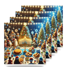 Chrismukkah Holiday Celebration ceramic coasters set of 4