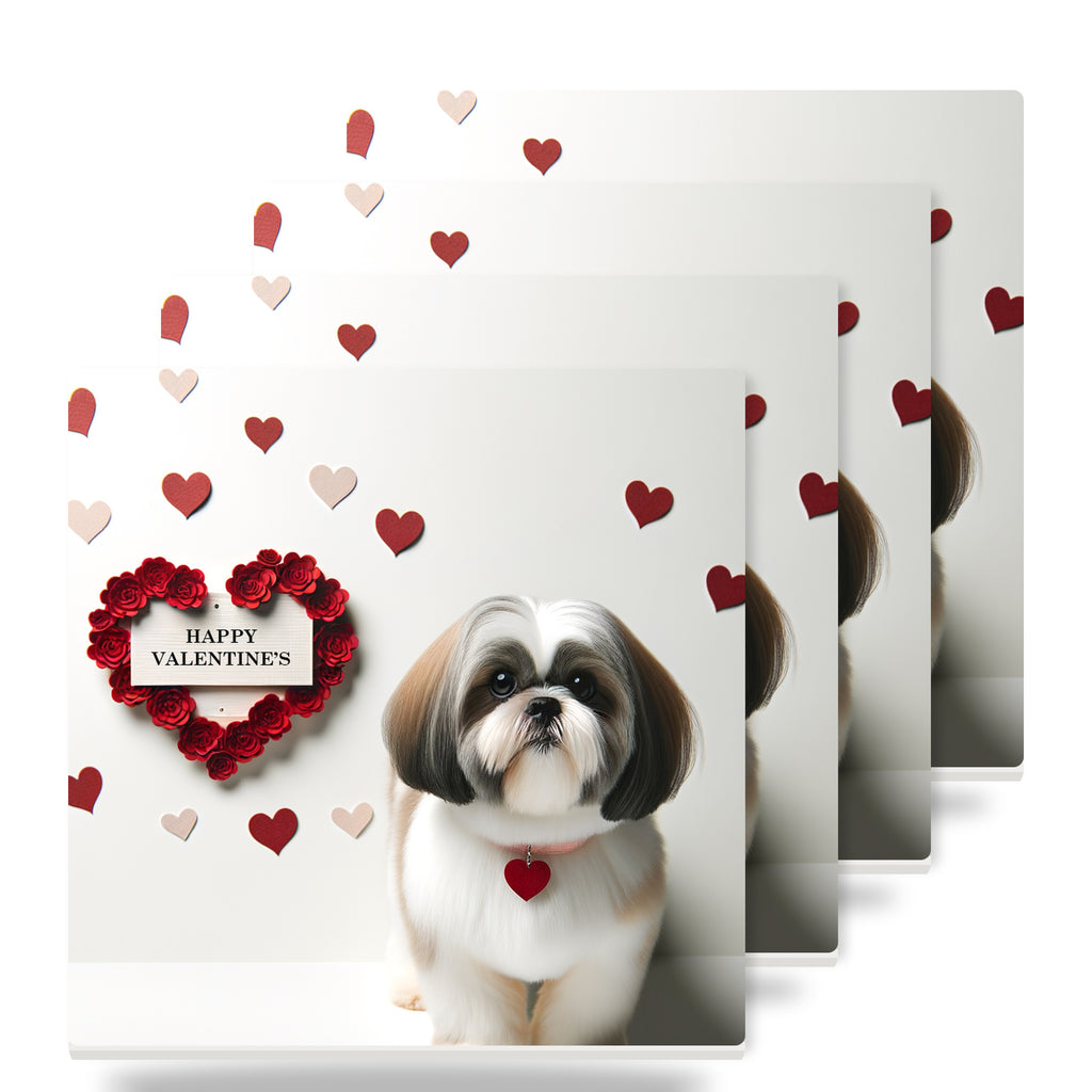 Shih Tzu ceramic coasters set of 4