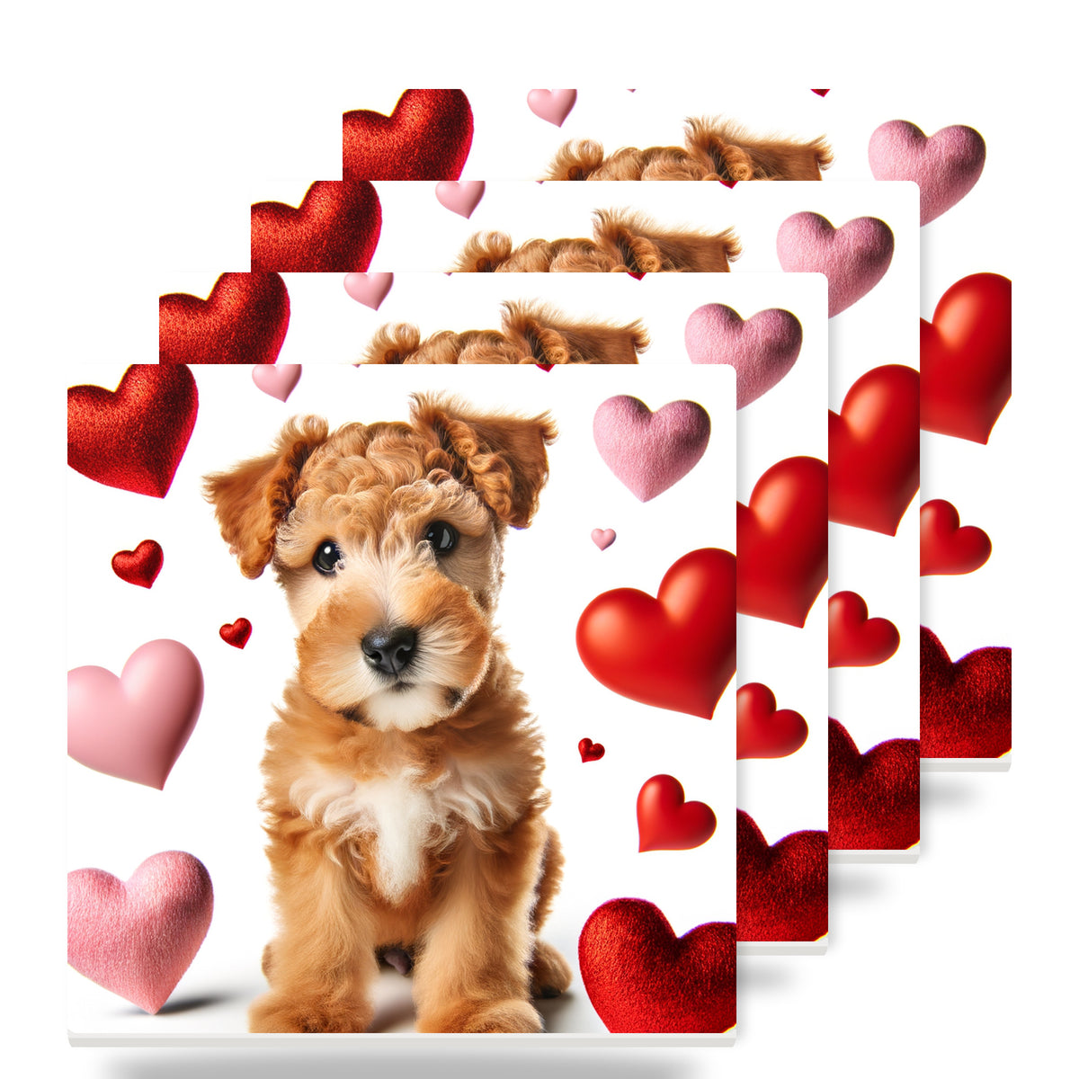 Soft Coated Wheaten Terrier ceramic coasters set of 4
