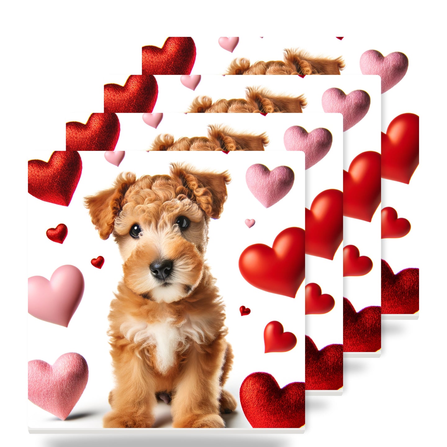 Soft Coated Wheaten Terrier ceramic coasters set of 4