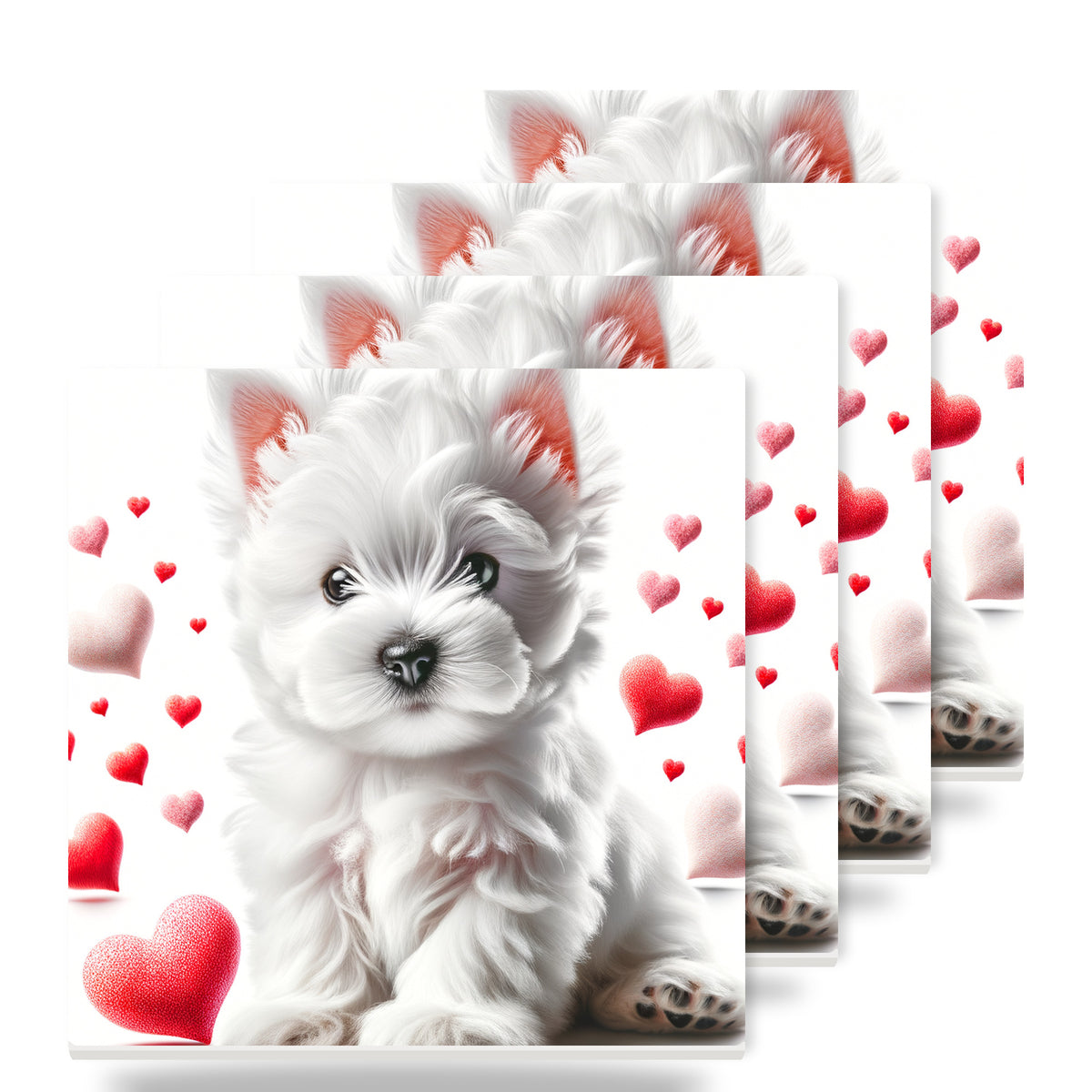 West Highland White Terrier ceramic coasters set of 4