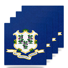 Connecticut State Flag ceramic coasters set of 4