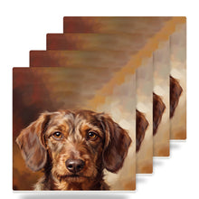 Dachshund Portrait ceramic coasters set of 4