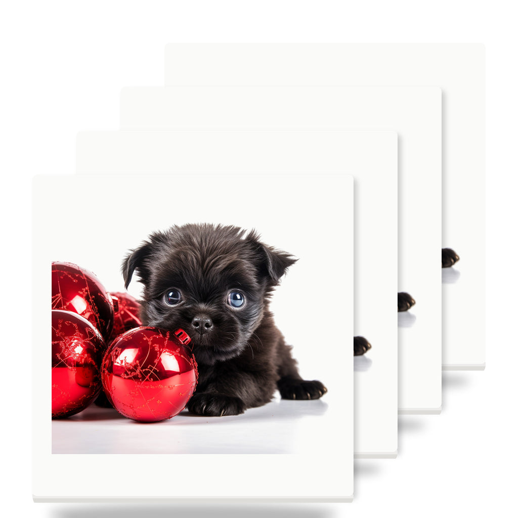 Affenpinscher Puppy ceramic coasters set of 4