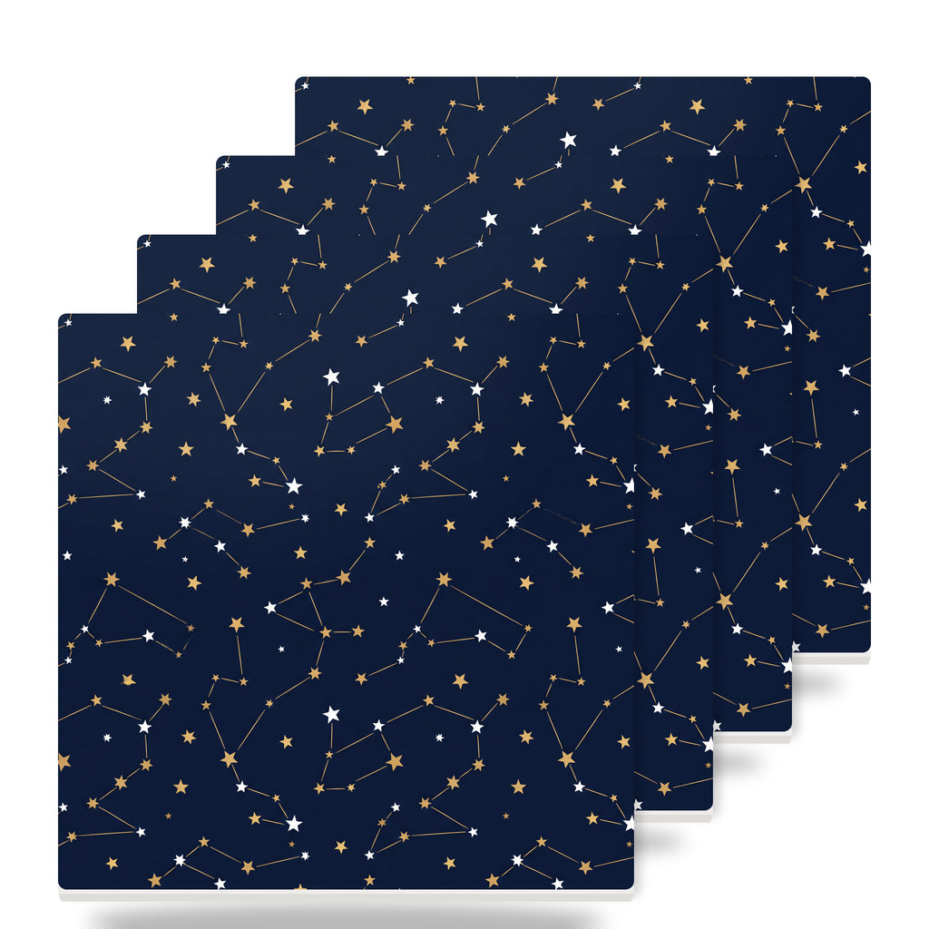 Starry Night Sky ceramic coasters set of 4