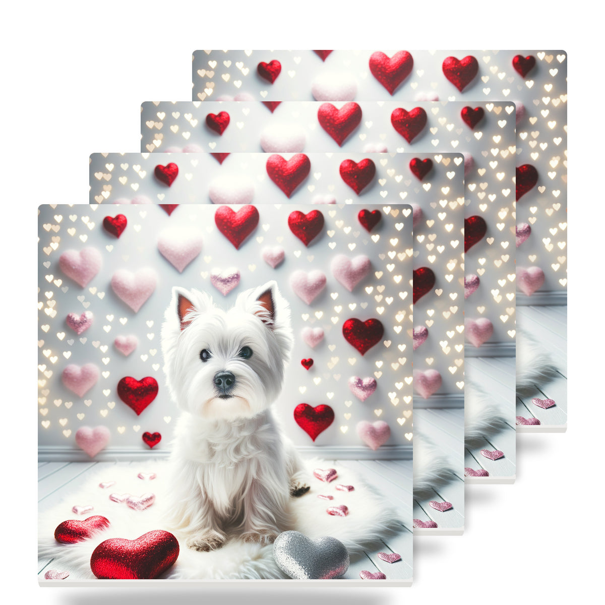 West Highland White Terrier ceramic coasters set of 4