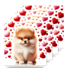 Pomeranian ceramic coasters set of 4