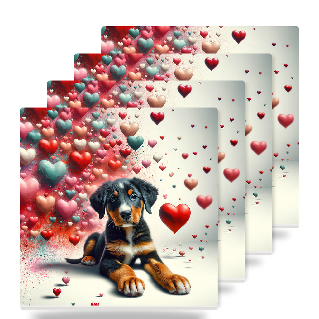 Bernese Mountain Dog ceramic coasters set of 4
