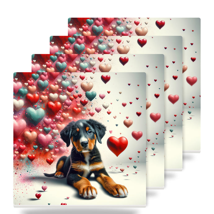 Bernese Mountain Dog ceramic coasters set of 4