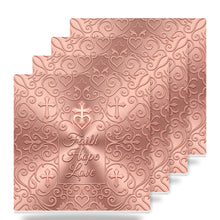Faith Hope Love ceramic coasters set of 4