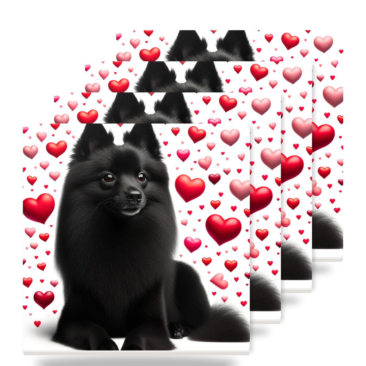 Schipperke ceramic coasters set of 4