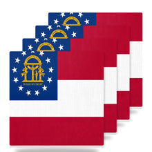Georgia State Flag ceramic coasters set of 4