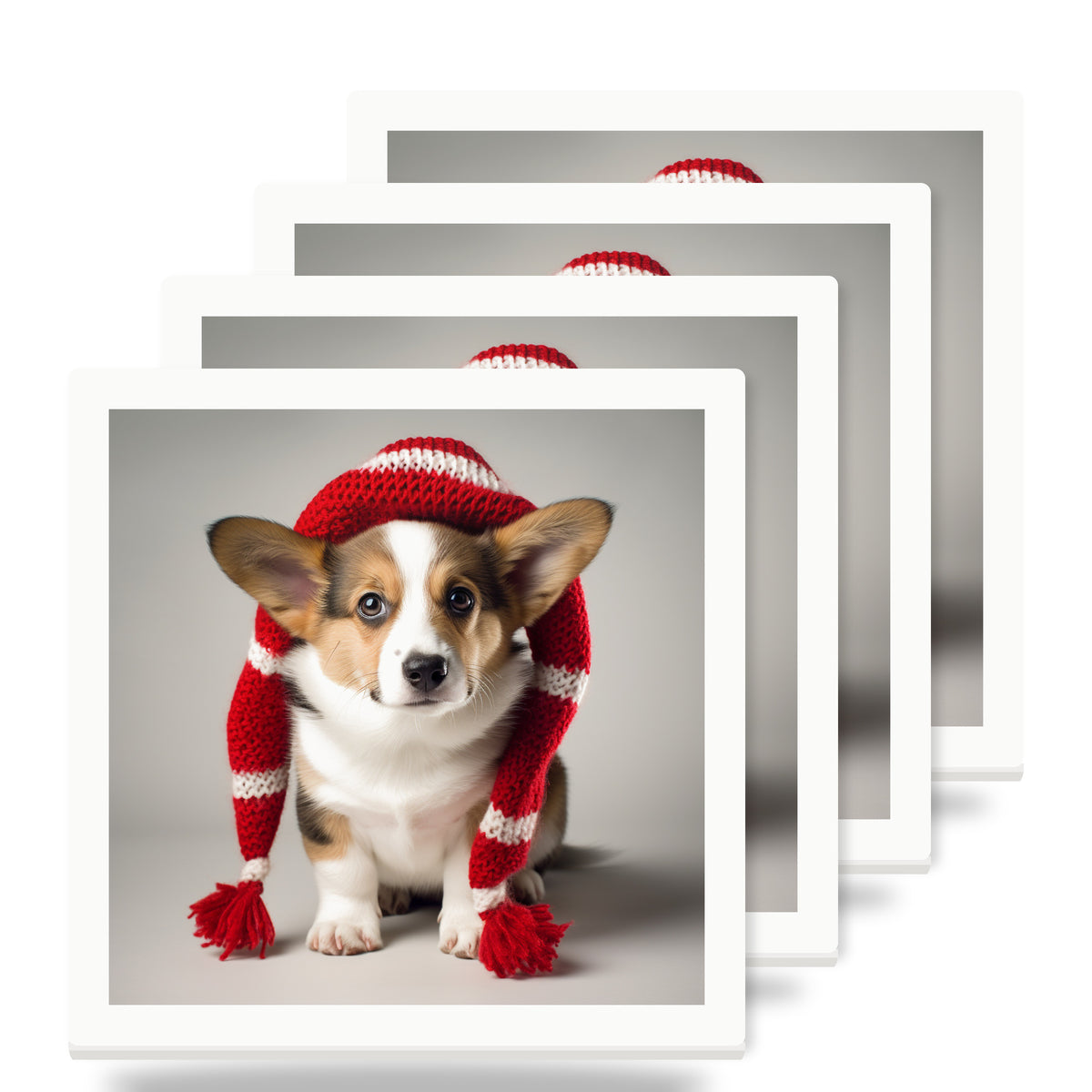 Cardigan Welsh Corgi Puppy ceramic coasters set of 4