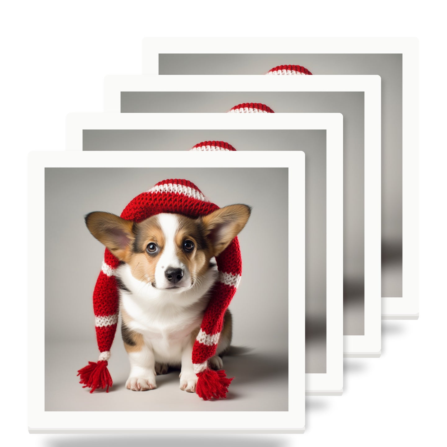 Cardigan Welsh Corgi Puppy ceramic coasters set of 4