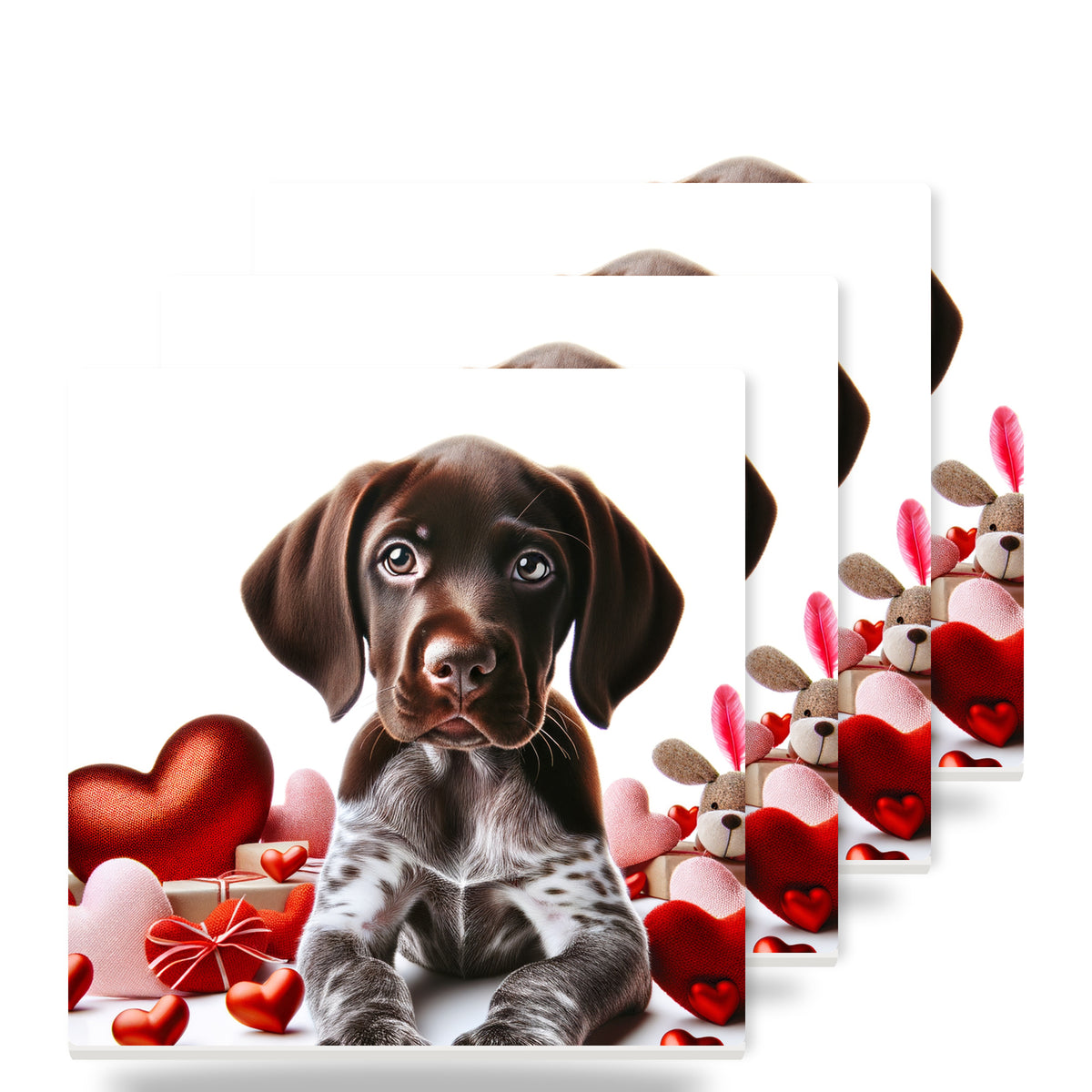 German Shorthaired Pointer ceramic coasters set of 4