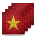 Vietnam Flag Pride ceramic coasters set of 4
