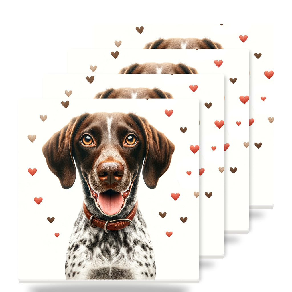 German Shorthaired Pointer ceramic coasters set of 4