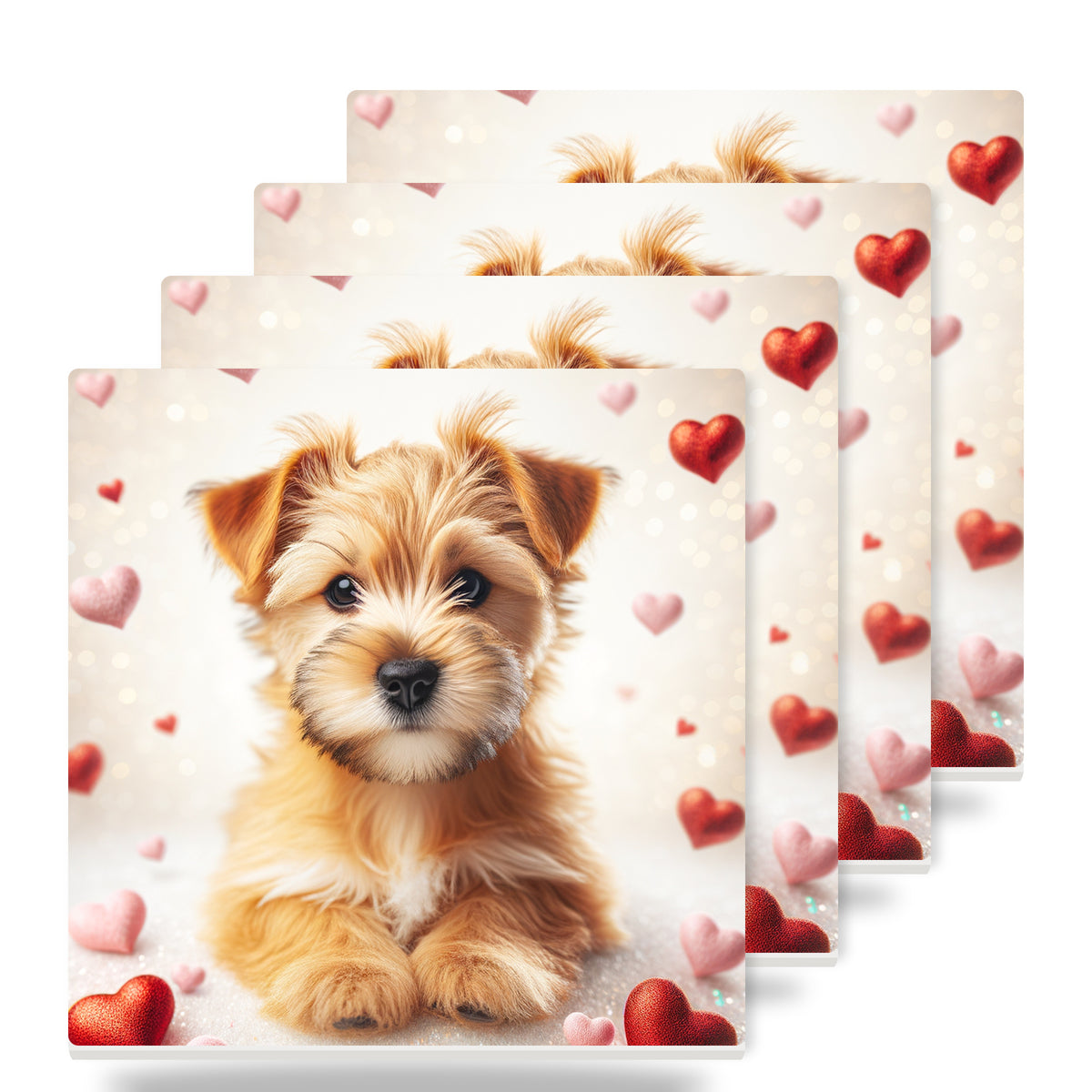 Norfolk Terrier ceramic coasters set of 4