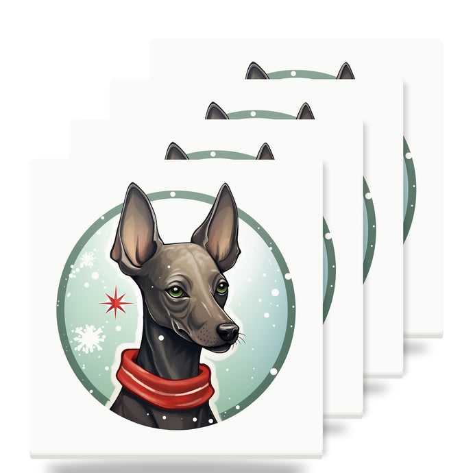Xoloitzcuintli ceramic coasters set of 4
