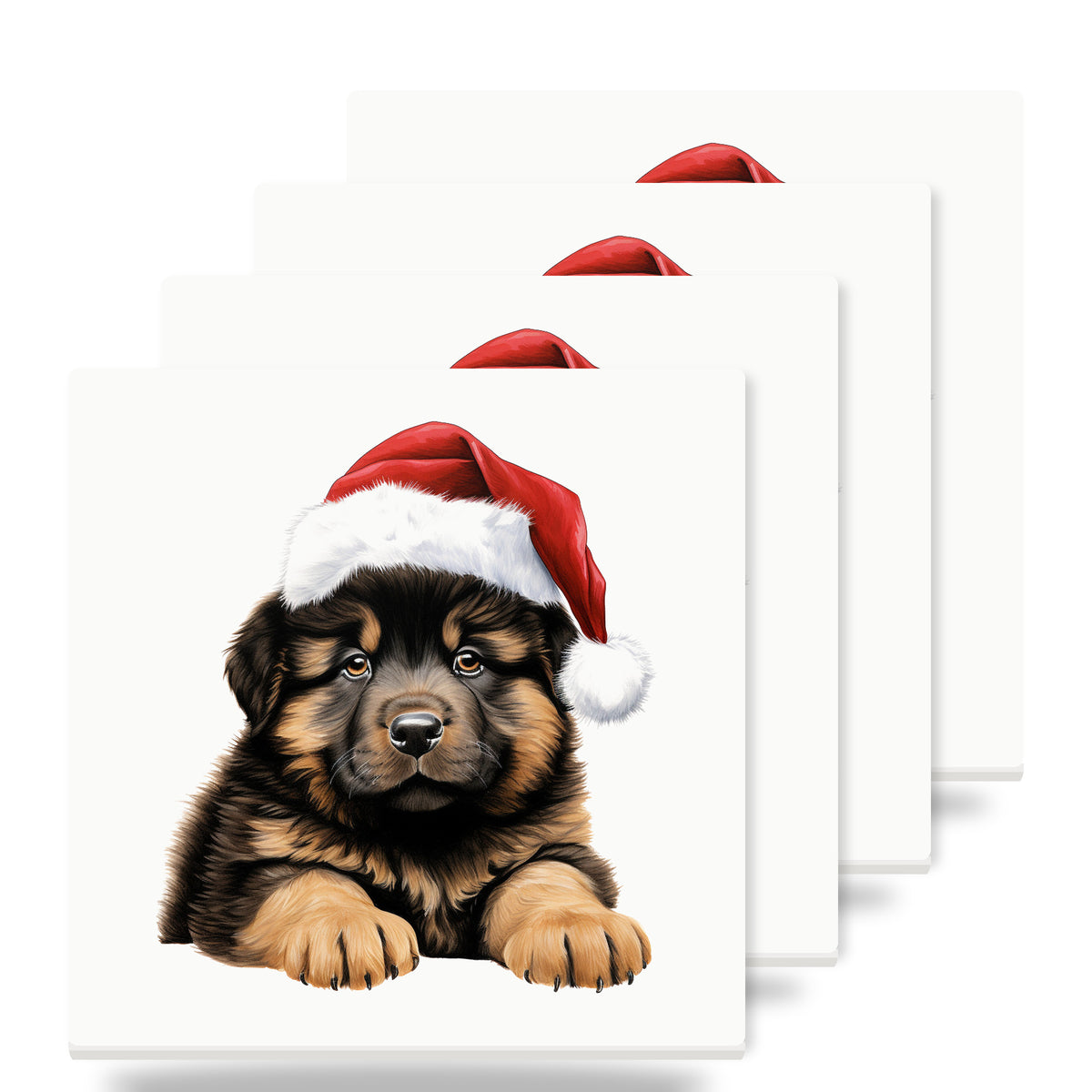 Tibetan Mastiff Puppy Drawing ceramic coasters set of 4