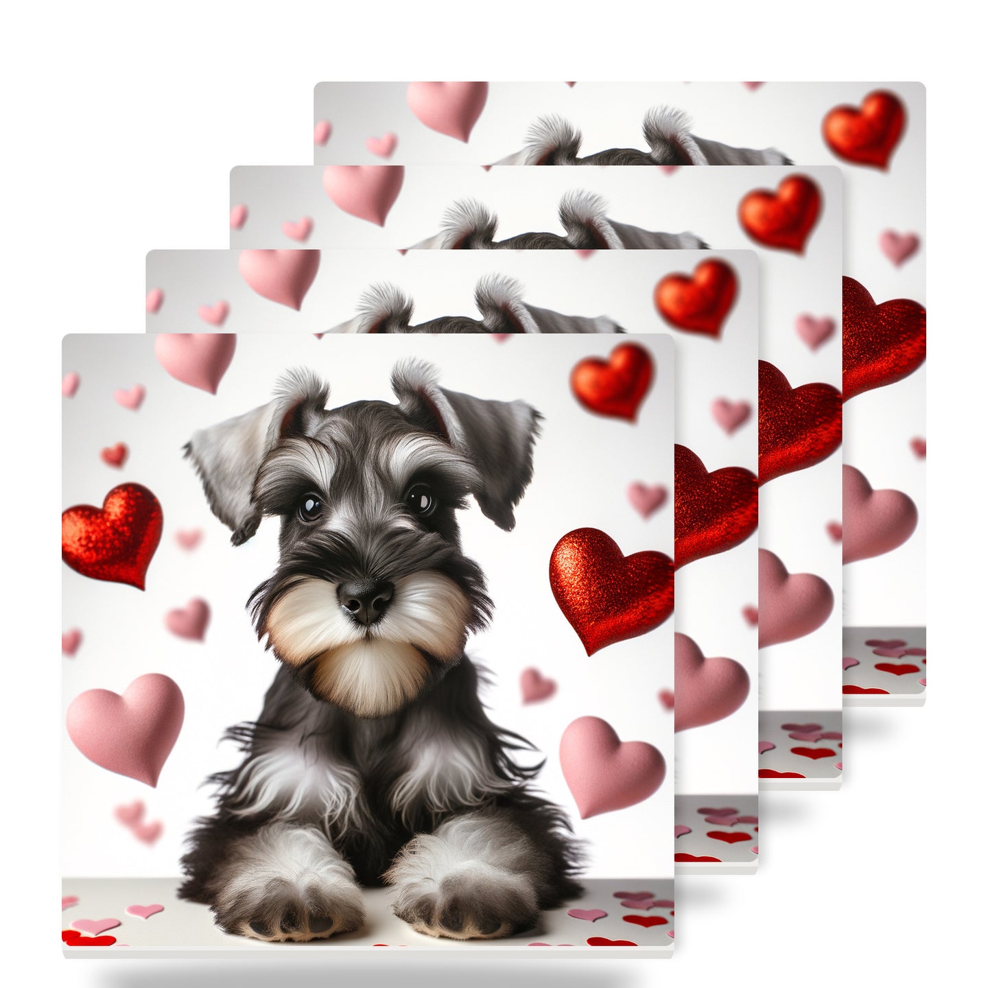 Miniature Schnauzer ceramic coasters set of 4