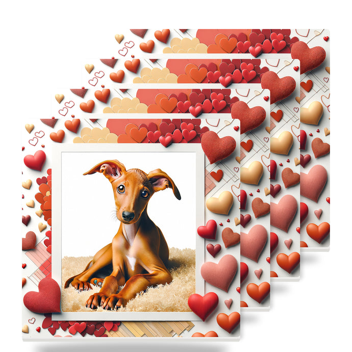 Italian Greyhound ceramic coasters set of 4