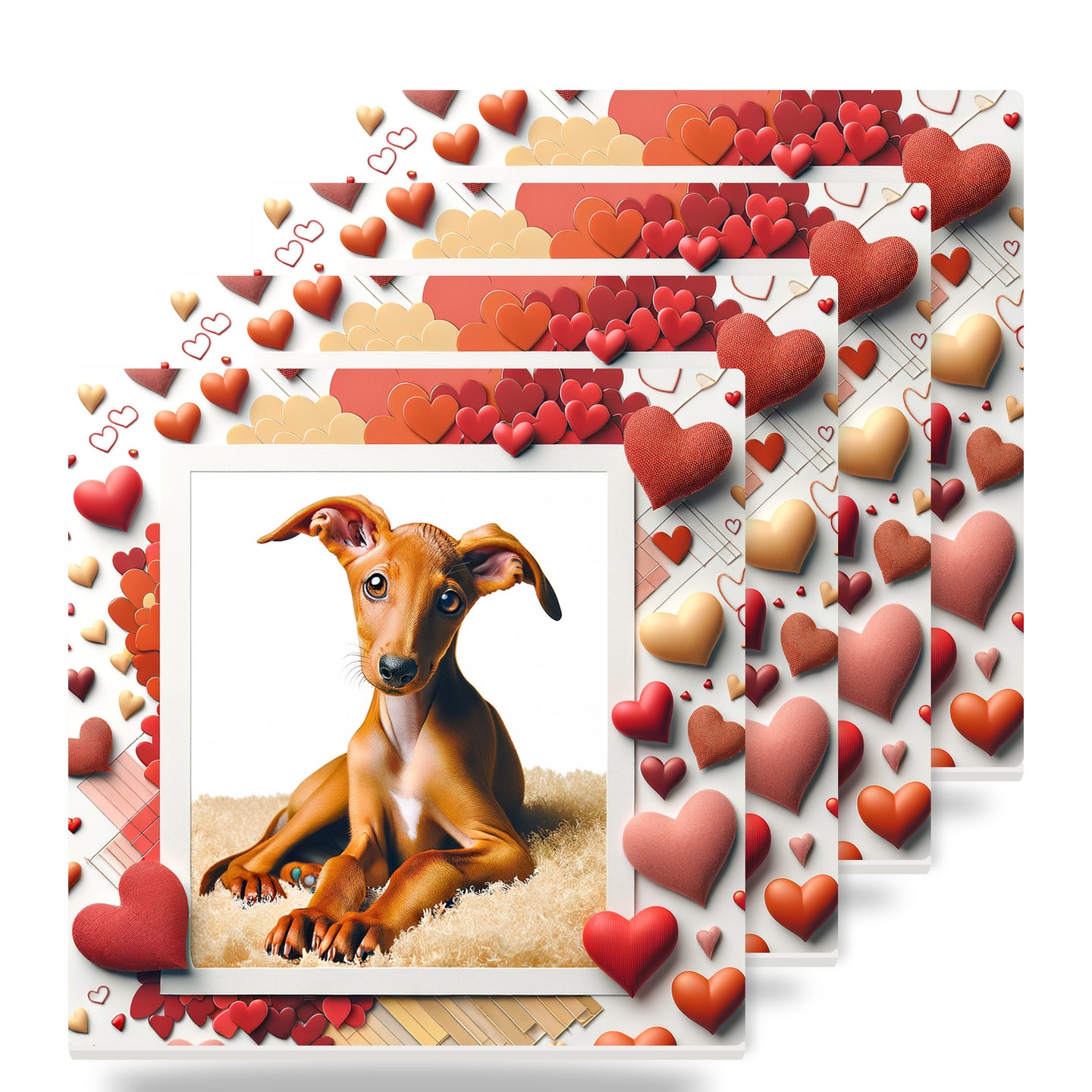 Italian Greyhound ceramic coasters set of 4