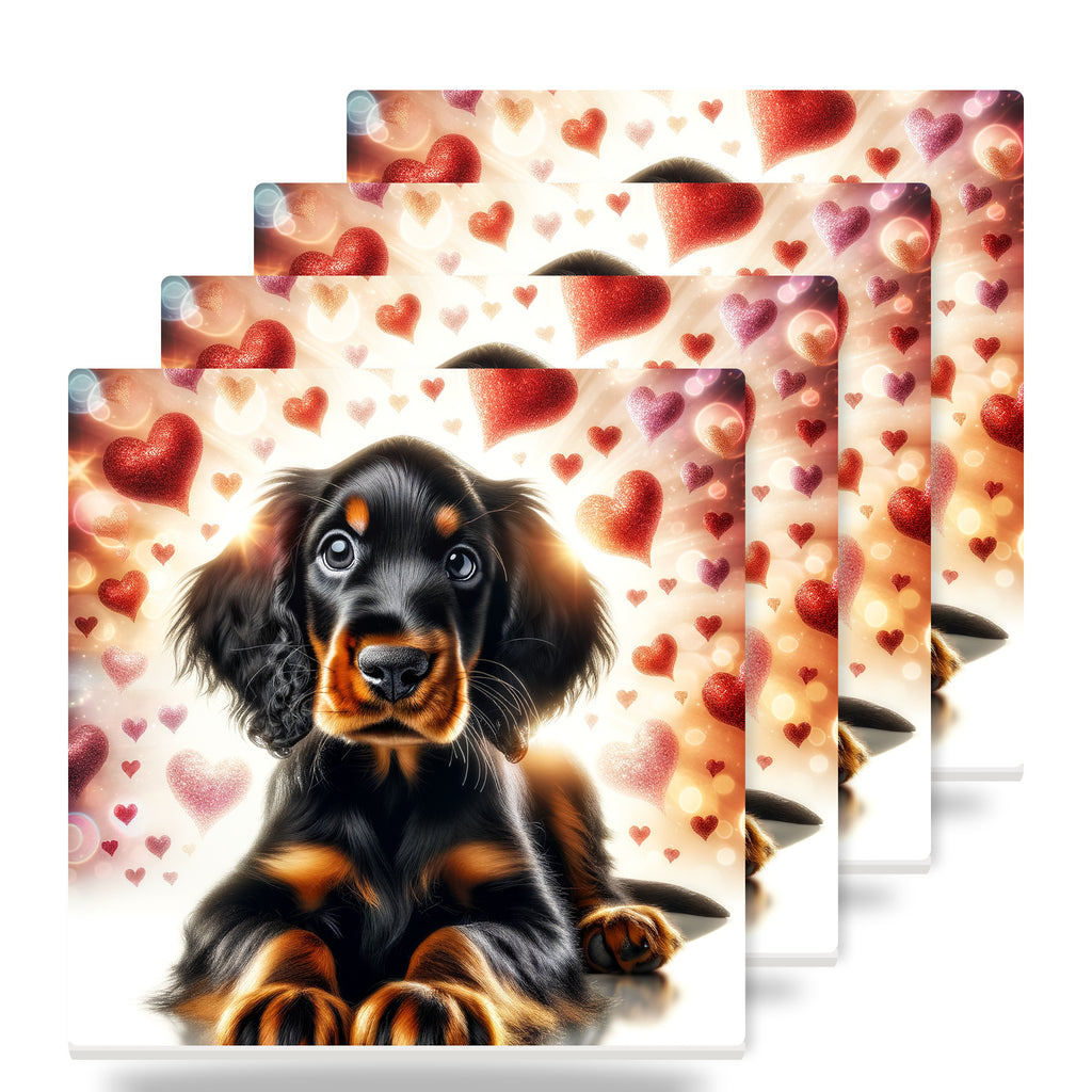 Gordon Setter ceramic coasters set of 4