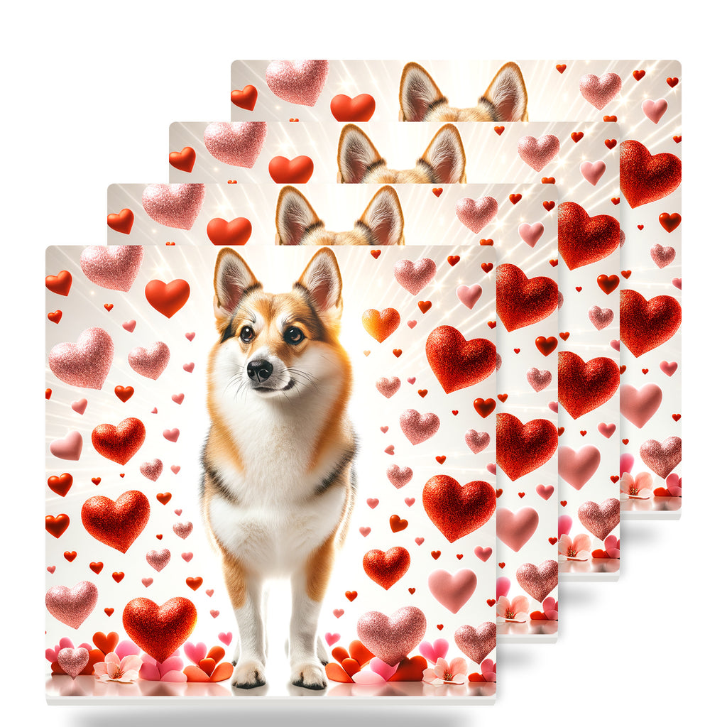 Pembroke Welsh Corgi ceramic coasters set of 4