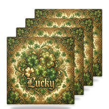 Shamrock St Patricks ceramic coasters set of 4